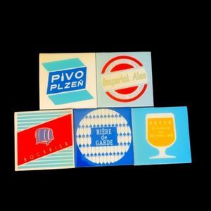 Post studio beer coasters set of 5